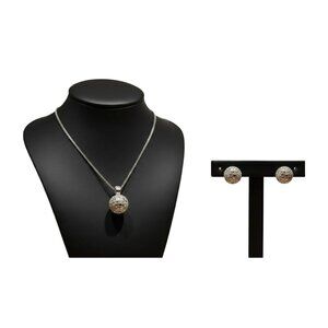 Sparkle Rhinestone Necklace & Earrings Disco Ball Set